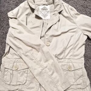 cream button up jacket